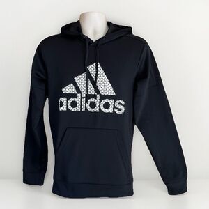 Adidas Team Issue Bos Grid Climawarm Pullover Logo Hoodie Mens S Black White